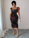 Bloom into any occasion with this stunning plus-size floral midi dress! Featuring a gorgeous botanical print that dances across soft, flowing fabric, this versatile piece transitions effortlessly from Halloween parties to wedding celebrations and everyday adventures. The flattering midi length skims beautifully over curves while the vibrant florals add a touch of whimsy and charm. Whether you're dressing up for a special event or keeping it casual, this dress delivers comfort without compromising on style. 