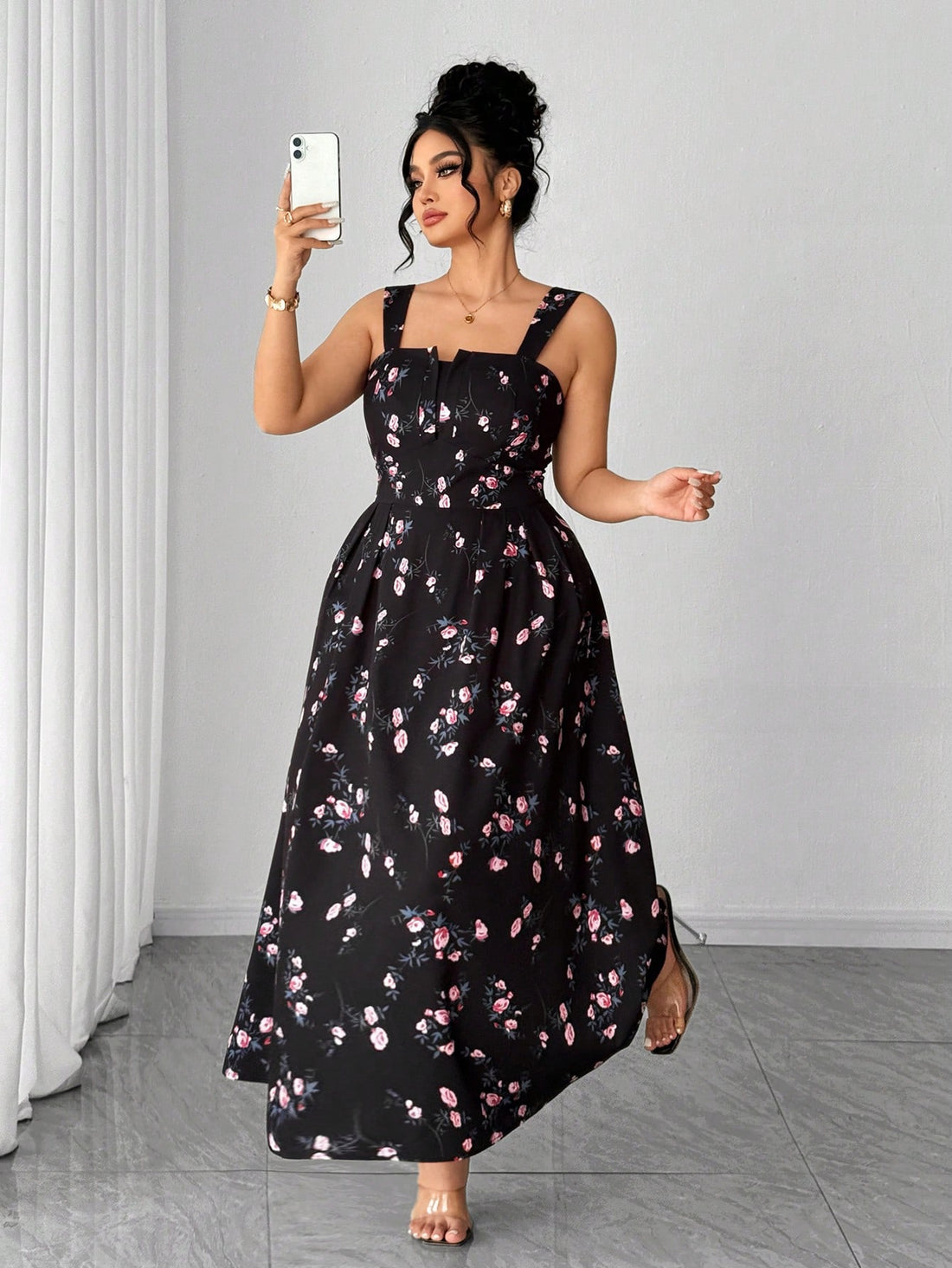 Bloom into confidence with this stunning plus-size floral dress that's ready to steal the show! Featuring a vibrant, eye-catching print that celebrates nature's beauty, this sleeveless wonder keeps you cool and comfortable through warm weather adventures. The elegant silhouette flatters your curves while the breathable fabric moves with you—whether you're brunch-bound or garden-party-ready. Dress it up with heels and jewelry or keep it casual with sneakers for effortless style that works from spring flings 