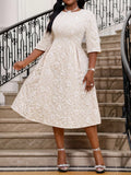 Turn heads at every celebration in this Elegant Plus Size Lace Midi Dress. Designed to flatter your curves with delicate lace and a timeless midi length, it’s your go-to for parties, graduations, and weddings. Feel confident and playful while enjoying a comfortable fit that moves with you. Let this dress be the sparkling highlight of your special day!