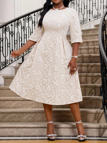 Turn heads at every celebration in this Elegant Plus Size Lace Midi Dress. Designed to flatter your curves with delicate lace and a timeless midi length, it’s your go-to for parties, graduations, and weddings. Feel confident and playful while enjoying a comfortable fit that moves with you. Let this dress be the sparkling highlight of your special day!