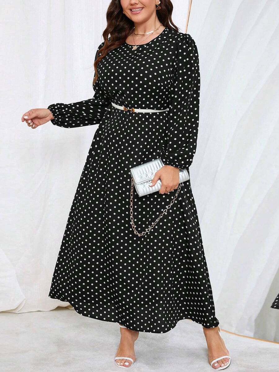 Celebrate the season in style with this show-stopping plus-size dress! Featuring whimsical lantern sleeves that add dramatic flair and a shimmering foil star pattern that catches the light beautifully, this piece is perfect for holiday parties, Halloween festivities, or any festive gathering. The elegant silhouette flatters while the eye-catching design ensures you'll be the star of the night. Whether you're dancing at a Christmas bash or turning heads at a spooky soirée, this dress delivers both comfort an