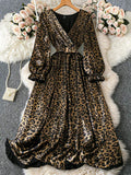 Turn heads with this Elegant Plus Size Leopard Print Long Sleeve Dress, designed to celebrate your curves with a fierce and fabulous flair. The playful leopard print adds a wild touch, while the long sleeves keep it chic and cozy. Perfect for any occasion where you want to feel confident, comfortable, and utterly stylish. Embrace your inner fashionista and let this dress do the talking!