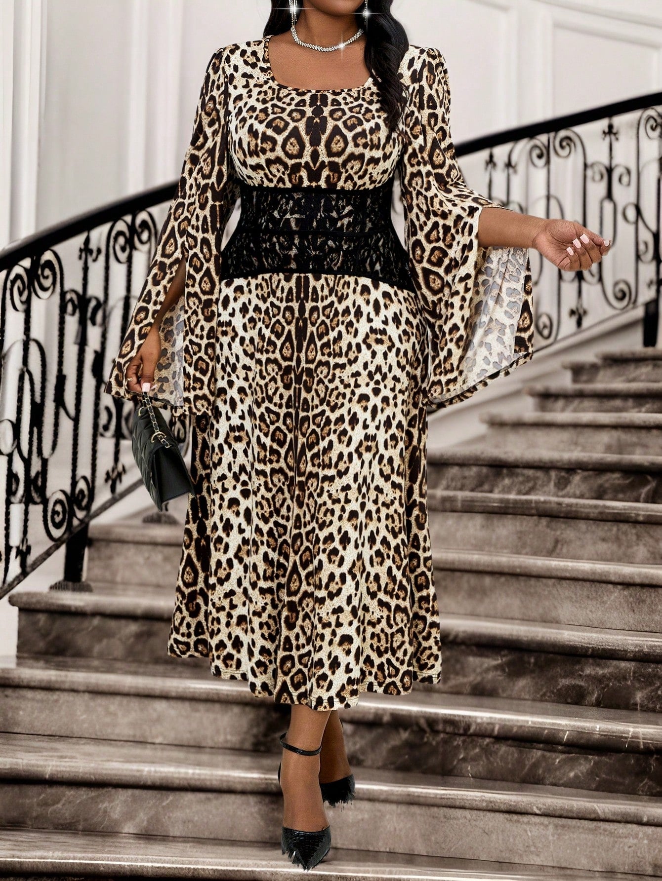 Turn heads this season with our Elegant Plus Size Leopard Print Midi Dress, perfect for spring and summer parties. Its flattering midi length and bold leopard pattern bring wild charm to any gathering, while the comfortable fit lets you dance and celebrate with ease. Get ready to unleash your confidence and enjoy every moment in style!