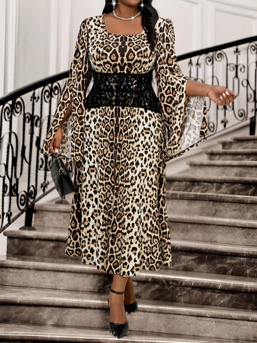 Turn heads this season with our Elegant Plus Size Leopard Print Midi Dress, perfect for spring and summer parties. Its flattering midi length and bold leopard pattern bring wild charm to any gathering, while the comfortable fit lets you dance and celebrate with ease. Get ready to unleash your confidence and enjoy every moment in style!