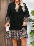 Step into spring and summer with playful confidence in this Elegant Plus Size Leopard Print Splice Contrast Color Cake Dress. The bold leopard pattern combined with contrasting colors creates a fun, eye-catching look, while the layered cake design adds flirty volume and movement. Designed to flatter and celebrate curves, this dress is your perfect go-to for sunny days and lively nights.