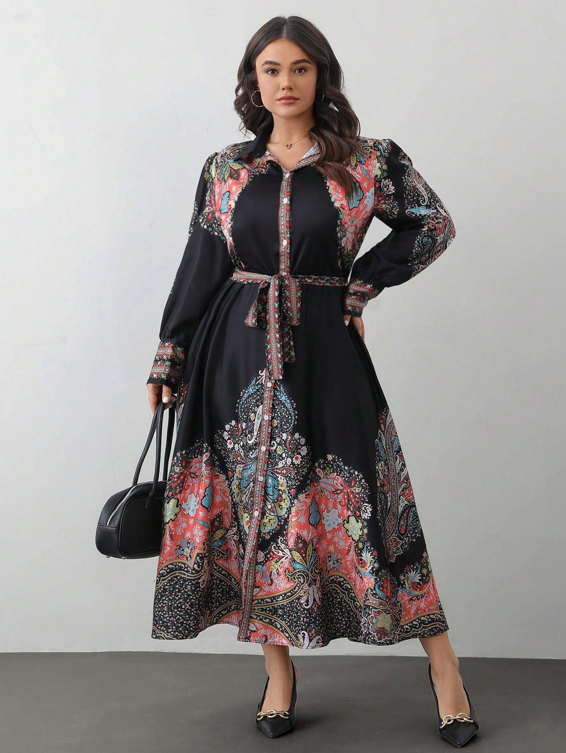 Step into spring and celebrate Valentine’s Day in style with this elegant plus size long sleeve dress. Featuring a flattering cinched waist and charming button details, it combines comfort with a playful touch. Perfect for any occasion where you want to feel confident and effortlessly chic.