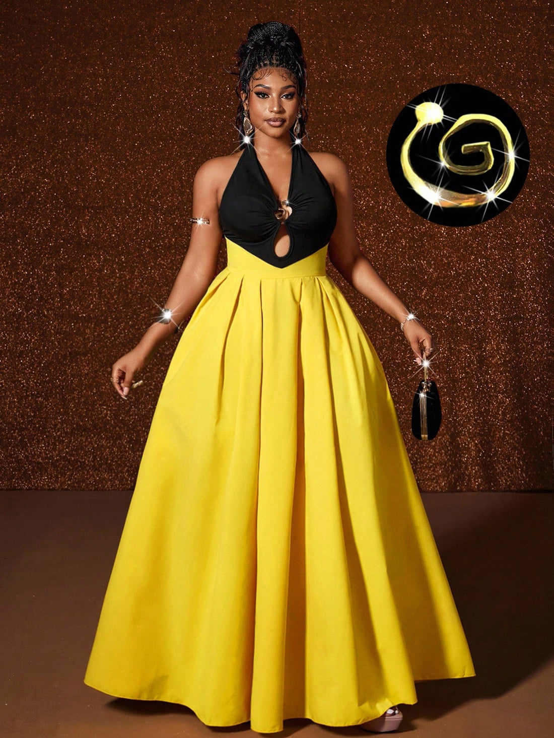 Make a statement in this stunning plus-size maxi party dress that's all about confidence and glamour. The daring backless design shows off your best angles while metallic accents catch the light with every move. Perfect for celebrations, date nights, or whenever you want to feel absolutely fabulous. Slip into elegance and let your personality shine through—because you deserve to turn heads and feel incredible.