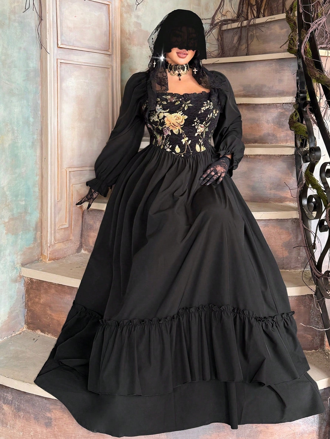 Step into medieval elegance with this stunning plus-size jacquard A-line dress, designed to turn heads through autumn and winter. The intricate jacquard fabric brings timeless sophistication, while the flattering A-line silhouette celebrates your curves beautifully. A charming ruffle hem adds playful movement and dimension to every step. Perfect for special occasions, themed events, or anyone craving a touch of regal drama in their wardrobe. Embrace your inner royalty in a dress that's as comfortable as it 