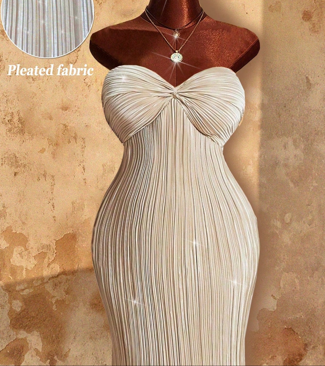 Shine bright at any celebration with this Elegant Plus Size Metallic Sheen Pleated Maxi Dress. Its shimmering fabric and flowing pleats create a striking silhouette that moves with you, perfect for turning heads at holiday parties or formal events. Designed to flatter curvier shapes, it combines comfort with glamour so you can dance the night away feeling fabulous and confident.