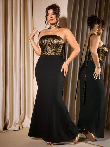 Turn heads at your next event in this stunning plus-size mermaid maxi dress. The off-shoulder neckline creates an effortlessly chic silhouette, while the bold leopard print adds a touch of wild sophistication. Designed to flatter curves with a flattering mermaid cut that hugs in all the right places, this dress transitions seamlessly from cocktail parties to evening celebrations. Perfect for anyone ready to make a statement and own the room with confidence and style.