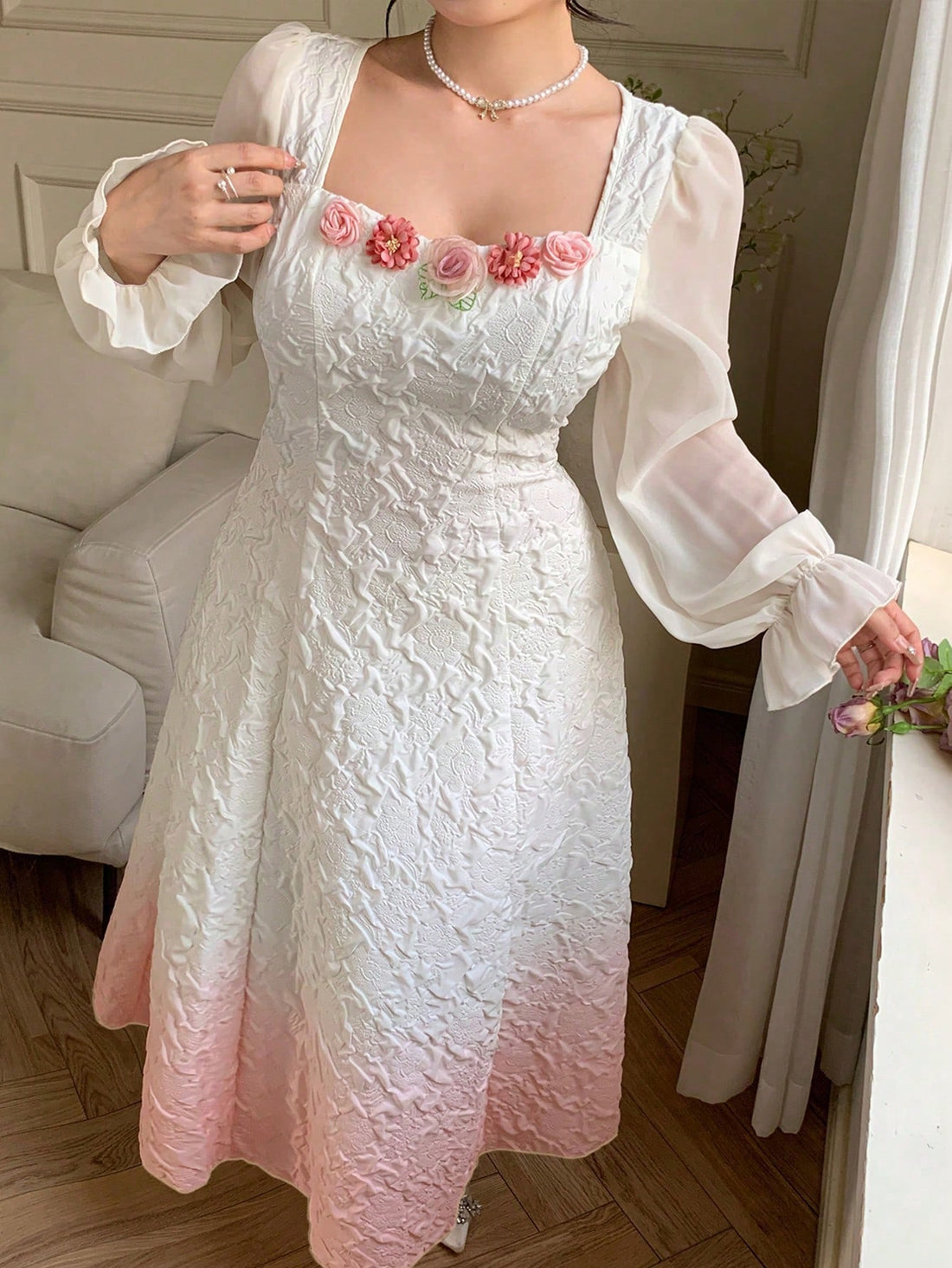 Make a statement at your graduation ceremony with this eye-catching plus size sun dress! The magical ombre effect transitions beautifully while 3D floral details add texture and dimension that catches the light as you move. Designed with curvy figures in mind, this playful yet elegant dress will have you feeling confident and looking fabulous on your big day. Perfect for twirling with your diploma!