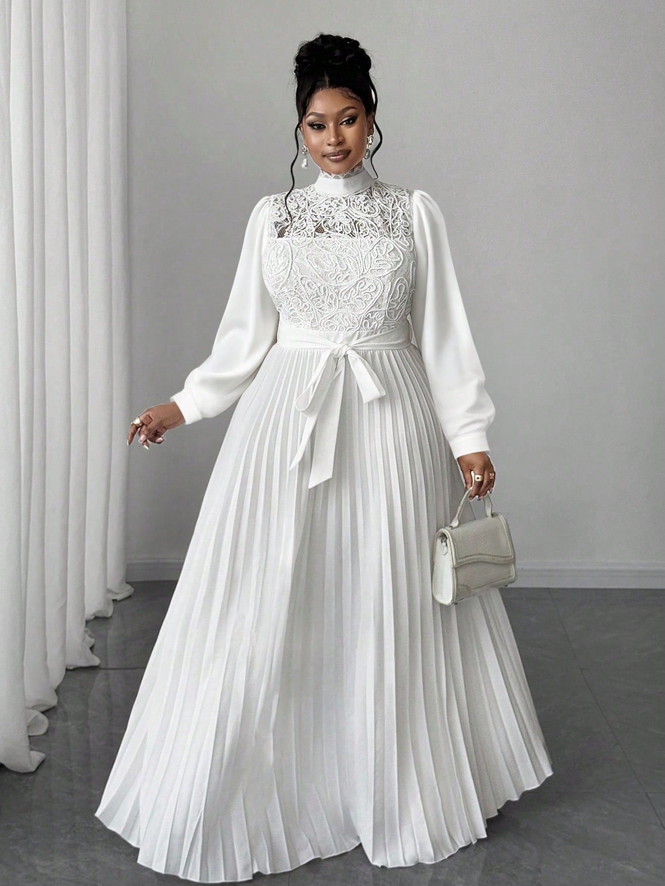 Embrace your curves with confidence in this stunning patchwork long dress that celebrates your unique style. Featuring a flattering waist-cinch design that accentuates your silhouette, this elegant piece combines artistic patchwork detailing with timeless sophistication. Perfect for special occasions or elevated everyday wear, the flowing length and thoughtful construction ensure you'll feel fabulous and fashion-forward. A wardrobe essential that proves plus-size fashion can be both chic and playfully bold.