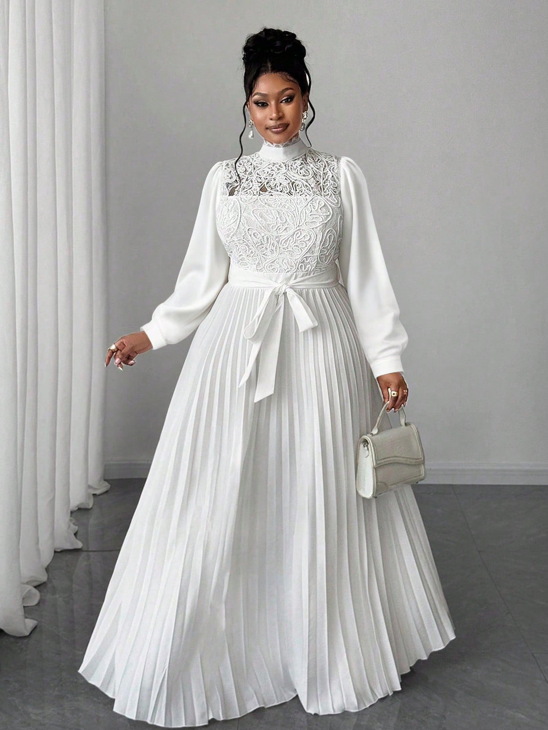 Embrace your curves with confidence in this stunning patchwork long dress that celebrates your unique style. Featuring a flattering waist-cinch design that accentuates your silhouette, this elegant piece combines artistic patchwork detailing with timeless sophistication. Perfect for special occasions or elevated everyday wear, the flowing length and thoughtful construction ensure you'll feel fabulous and fashion-forward. A wardrobe essential that proves plus-size fashion can be both chic and playfully bold.