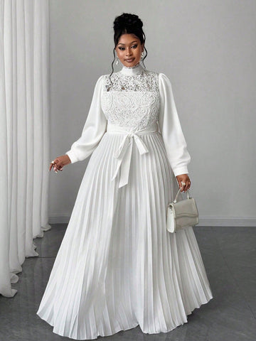 Embrace your curves with confidence in this stunning patchwork long dress that celebrates your unique style. Featuring a flattering waist-cinch design that accentuates your silhouette, this elegant piece combines artistic patchwork detailing with timeless sophistication. Perfect for special occasions or elevated everyday wear, the flowing length and thoughtful construction ensure you'll feel fabulous and fashion-forward. A wardrobe essential that proves plus-size fashion can be both chic and playfully bold.