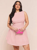 Step into the spotlight with this Elegant Plus Size Pink Satin Asymmetric Dress. Its silky satin fabric and unique asymmetric design add a flirty twist to your formal look, perfect for parties and special occasions. Feel confident and comfortable while turning heads in this playful yet sophisticated dress made just for you.