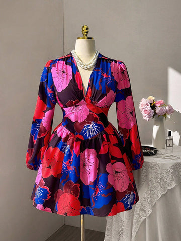 Step into fall festivities with this Elegant Plus Size Puff Sleeve Party Dress. Its charming puff sleeves and adjustable drawstring waist blend style and comfort perfectly, highlighting your curves while allowing a personalized fit. Designed as a go-to for your seasonal wardrobe, this dress promises flirty flair and effortless elegance at every celebration.