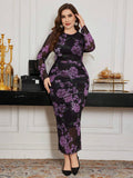 Step into charm with this Elegant Plus Size Rose Floral Print Long Sleeve Mesh Dress. Its delicate mesh sleeves and vibrant rose pattern add a flirty touch, while the flowing fit celebrates your curves with confidence. Perfect for turning heads at any occasion, this dress blends comfort and style effortlessly. Let your chic side bloom!
