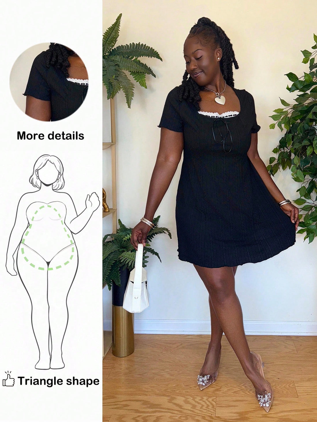 Celebrate in style with this charming plus-size dress designed to flatter and delight! The square collar adds a touch of sophistication, while the playful bow detail brings personality to your look. Short sleeves keep you cool during those warm graduation festivities, and the thoughtfully cut silhouette works beautifully with pear and triangle body shapes. Whether you're walking across the stage or dancing at the after-party, this elegant piece ensures you feel confident, comfortable, and absolutely fabulou