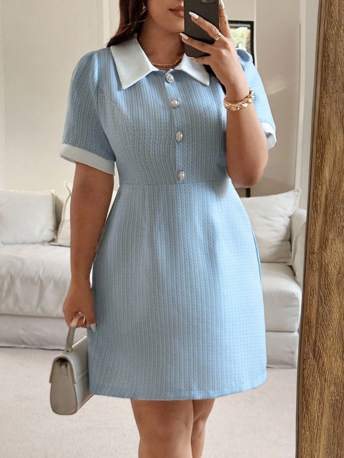 Elegant Plus Size Short Sleeve French Style Summer Dress for Women – Canary Houze