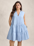 Step into summer with flair in this Elegant Plus Size Short Sleeveless Pleated A-Line Dress. Designed to flatter every curve, its breezy pleats and comfy pockets are perfect for spontaneous adventures or casual days out. Whether you're exploring new destinations or just lounging around town, this dress keeps you cool, stylish, and ready for anything fun that comes your way.