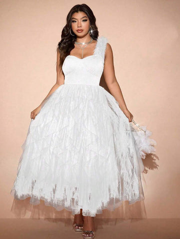 Turn heads at every party or prom with this Elegant Plus Size Sleeveless Maxi Dress! Featuring a playful mesh splice detail, it adds just the right touch of allure while keeping you comfortable all night. Its flowing silhouette celebrates your curves beautifully, making you feel as fabulous as you look. Get ready to dance, shine, and steal the spotlight effortlessly!