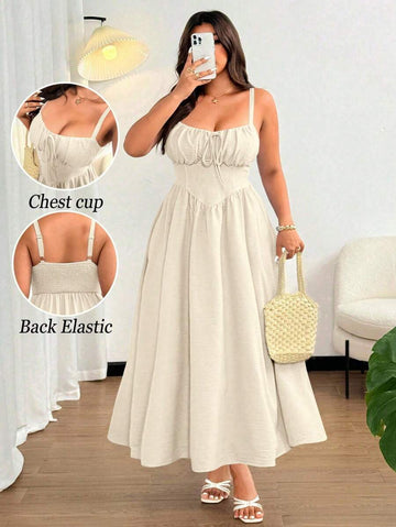 Make a splash this season in our stunning plus-size maxi beach dress! Featuring delicate spaghetti straps and a chic front tie bow, this effortless piece transitions seamlessly from poolside lounging to sunset dinners. The flowing silhouette flatters every curve while keeping you cool and comfortable. Perfect for resort getaways, beach vacations, and summer celebrations, this dress is your go-to for looking fabulous while feeling like yourself. Slip it on and let the good times roll!