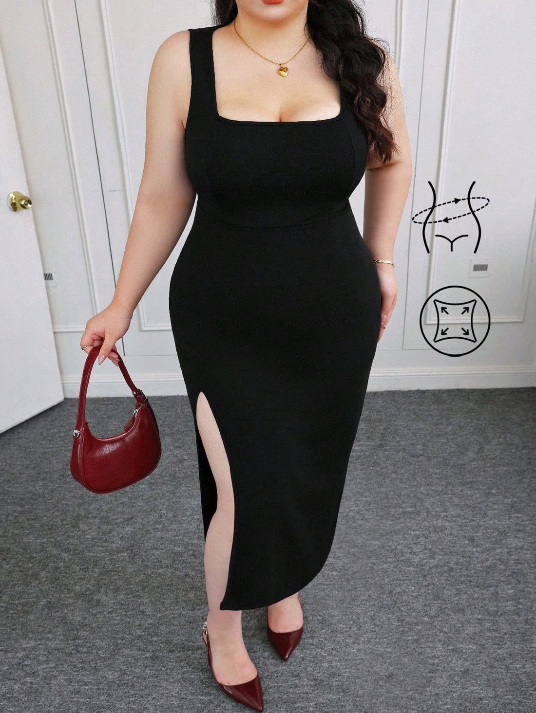 Slip into effortless summer style with this chic sleeveless dress designed for curves and confidence. The cinched waist creates a flattering silhouette while the subtle slit adds just the right touch of movement and flair. Perfect for casual outings, weekend brunches, or laid-back gatherings, this versatile piece transitions seamlessly from day to night. Breathable fabric keeps you cool when temperatures rise, while the elegant cut ensures you'll feel put-together without trying too hard. A wardrobe essenti