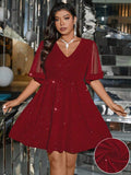 Exude Timeless Sophistication in Our Elegant Plus Size Summer V-Neck Mesh Contrast Dress!

Experience the breathtaking fusion of airy seasonal grace and sharp, modern tailoring. This stunning mesh contrast dress is meticulously designed for the woman who values a high-fashion, architectural silhouette—the ultimate centerpiece for prestigious summer weddings, upscale garden parties, and sun-drenched special gatherings.

Refined V-Neck & Mesh Contrast Artistry: Featuring a sharp, plunging neckline complem