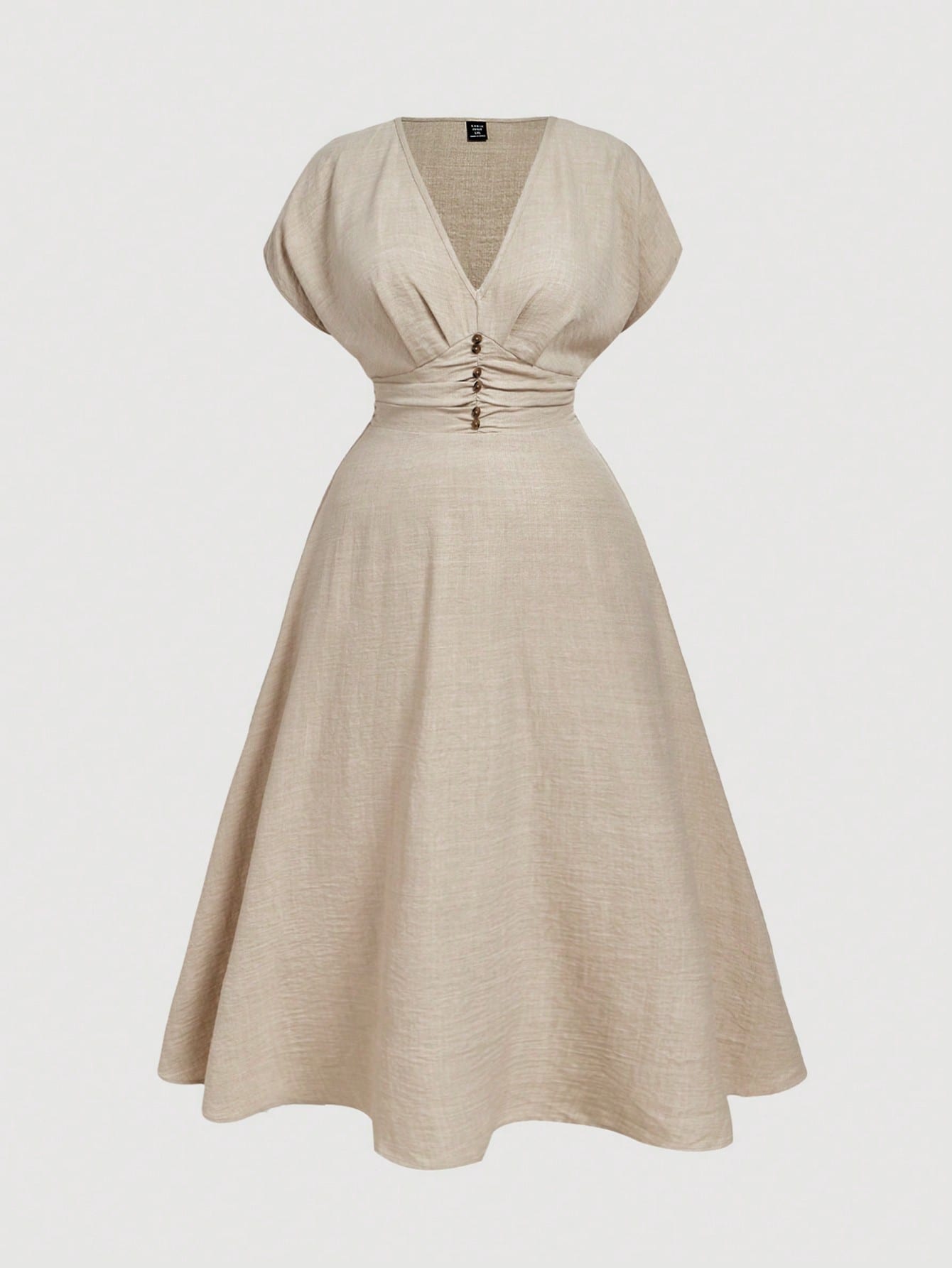 Step into the spotlight with this playful apricot linen dress designed just for you! Featuring a flattering V-neck and charming puff sleeves, it combines comfort and style effortlessly. Perfect for graduations or dancing at country concerts, this plus-size dress lets you celebrate every moment with ease and flair. Embrace your elegance and have fun doing it!