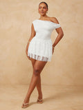 Step into charm and confidence with this Elegant Plus Size Wedding Lace Mini Dress. Featuring delicate lace, playful ruffle accents, and a chic neck twist detail, it’s designed to celebrate your curves and add a flirty touch to your special day. Perfect for dancing, twirling, and making unforgettable memories in style.