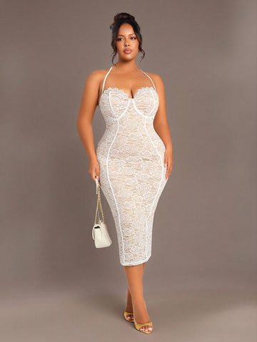Step out in style with this Elegant Plus Size White Lace Dress featuring flirty corset straps. Its delicate lace combined with a flattering silhouette makes it your go-to for parties, music festivals, or dreamy date nights. Feel confident, comfortable, and ready to turn heads wherever you go!