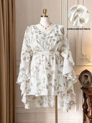 Step into the spotlight with this Elegant Plus Size Women's Embroidered White Dress! Its delicate embroidery adds a touch of charm, while the flattering fit celebrates your curves beautifully. Whether you're headed to a garden party or a casual brunch, this dress promises comfort and style that make every occasion feel special. Embrace elegance with a playful twist!