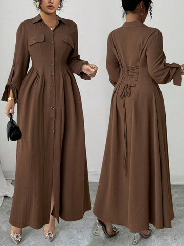 Embrace effortless Parisian charm with this sophisticated long-sleeve dress, designed to celebrate curves with timeless elegance. The relaxed silhouette drapes beautifully while the classic French aesthetic keeps you looking polished through autumn and winter. Versatile enough for casual outings or dressed-up occasions, this wardrobe essential combines comfort with understated style. Perfect for anyone who believes that looking fabulous should feel as good as it looks.