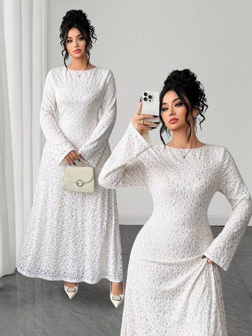 Elevate your wardrobe with this stunning lace A-line dress, designed to celebrate curves with timeless elegance. The delicate lace detailing adds a touch of sophistication, while the flattering A-line silhouette creates a graceful, balanced look. Perfect for special outings, back-to-school events, or whenever you want to feel confident and fabulous. Available in plus sizes, this dress combines comfort with style, making it your go-to choice for making a memorable impression.