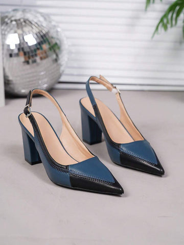 Step into sophistication with these stunning pointed-toe heels that celebrate curves and confidence. Featuring a sturdy chunky heel for all-day comfort and eye-catching contrast color combinations, these plus-size beauties deliver major style impact. Whether you're dressing up for a night out or elevating your everyday look, these heels are your go-to for turning heads and feeling fabulous. Because looking good shouldn't mean sacrificing comfort—and these heels prove it!