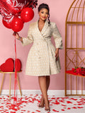 Get ready to turn heads with our Elegant Plus Size Woolen Blazer Dress! Perfect for Valentine's Day and festivals, this dress will make you feel confident and stylish. Made with high-quality wool, it will keep you warm and cozy while also giving you a sophisticated look. A must-have for your wardrobe!