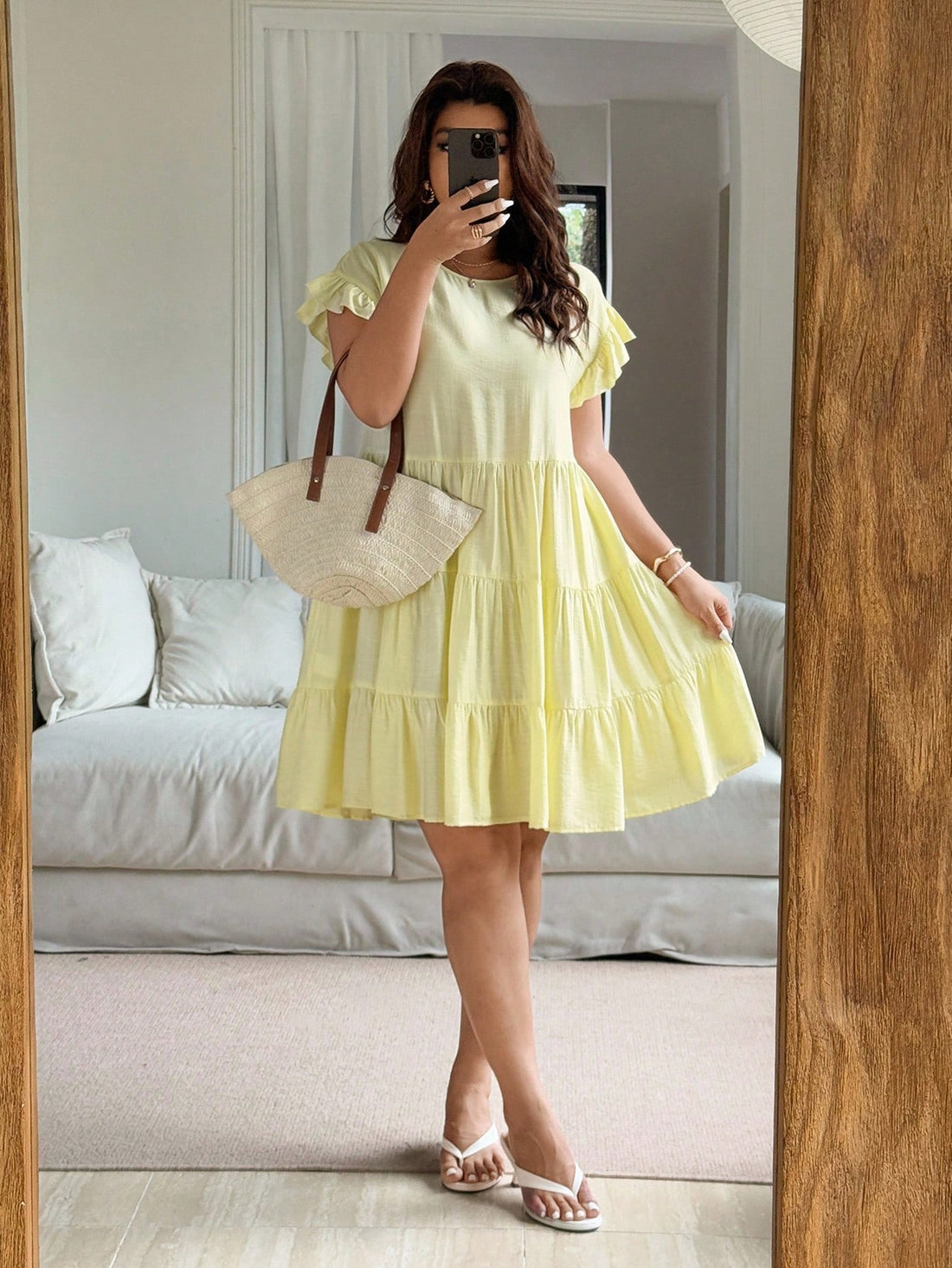 Bask in sunshine vibes with this playful plus size yellow dress, featuring charming ruffles that add flirtatious movement. Perfect for casual vacations or romantic getaways, it blends comfort with effortless style to brighten your day and elevate your mood wherever you go.