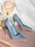 Side view of Elegant Pointy Toe Stiletto Heel Pumps for Women - Classic Patent Summer and Spring Wedding Shoes, Perfect for Prom and Special Occasions for women shoe styling