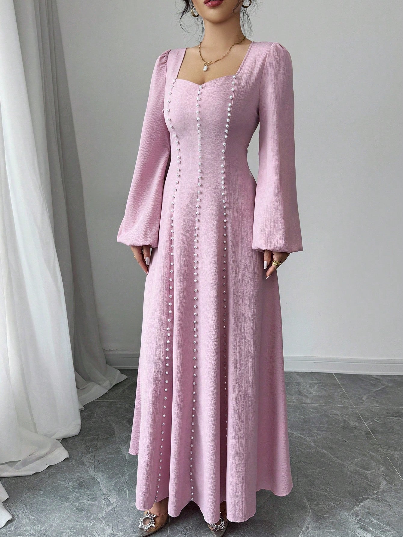 Twirl into the season with this eye-catching red dress that's ready to make memories! The beaded texture adds a playful pop to your wardrobe, while the classic crew neck keeps things comfortably chic. This woven wonder moves with you from garden parties to sunset strolls, making it your go-to piece for those "what should I wear?" moments this spring and summer.