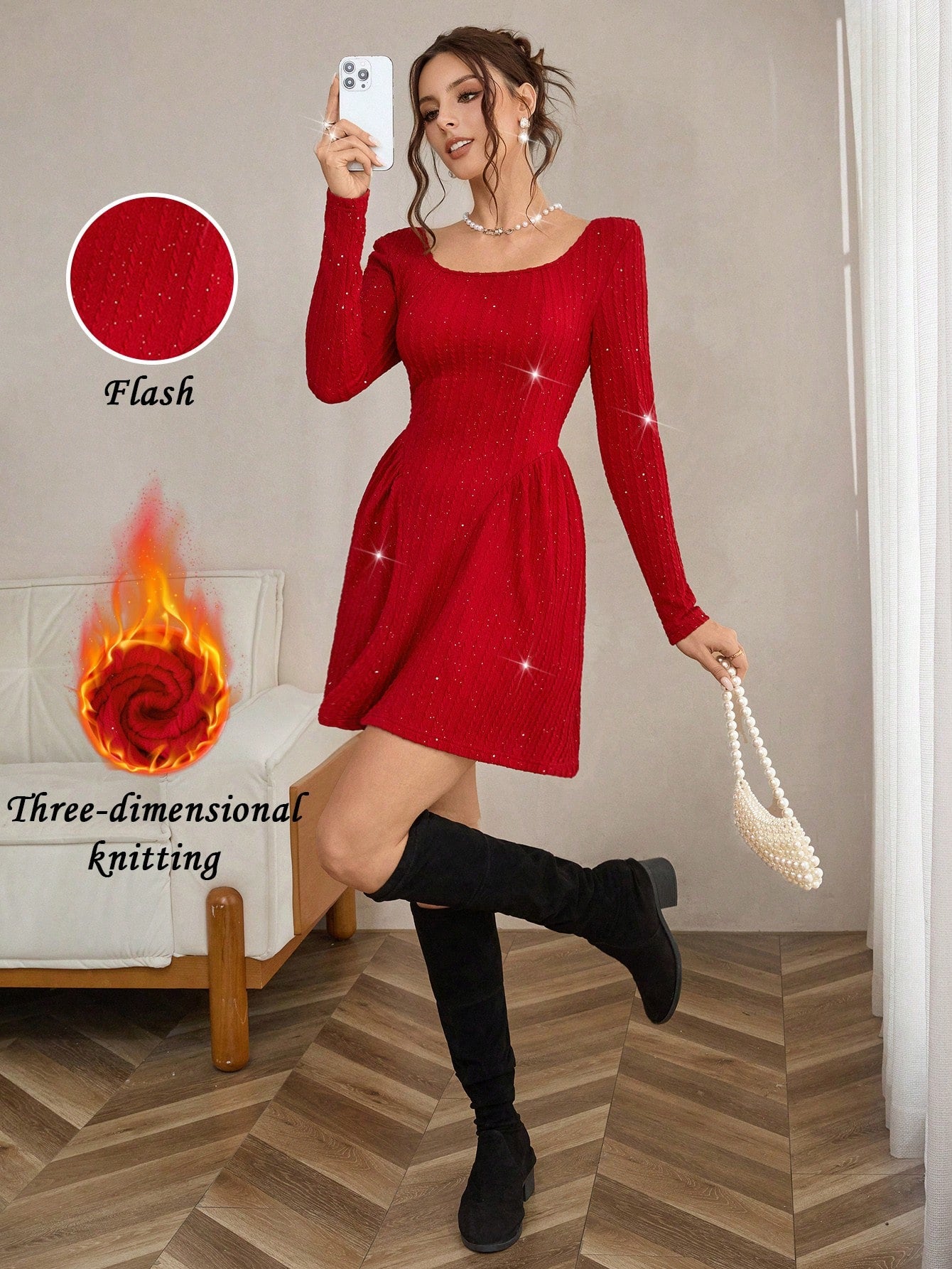 Make a statement this holiday season in our stunning red puff mini dress! Featuring dramatic long sleeves, a chic square neckline, and voluminous puffed shoulders, this festive piece is designed to turn heads at every party and celebration. The rich crimson hue radiates elegance and confidence, while the flattering mini silhouette keeps things fun and flirty. Perfect for holiday gatherings, cocktail events, or any occasion calling for a touch of seasonal glamour. Slip it on and let your style shine!