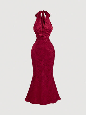 Unleash your inner diva with our elegant red dress, featuring a flattering tie-up V-neck and a playful fishtail hem. A perfect choice for Christmas parties or homecoming, this dress is sure to make a statement (and maybe even turn a few heads)! Get ready to slay with this must-have addition to your wardrobe!
