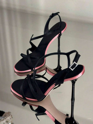 Step into sophistication with these elegant rhinestone square toe high heel sandals. Featuring a chic slingback design, these dress shoes combine glamorous sparkle with refined style. The square toe silhouette offers a modern edge, while the rhinestone embellishments catch the light beautifully. 