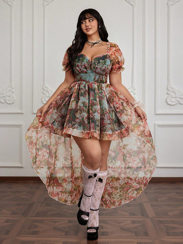 Celebrate in style with this Elegant Romantic Birthday Dress, featuring charming floral puff sleeves and a flirty peplum tail. Designed to make you feel special, it’s perfect for parties and memorable occasions where you want to shine with a playful, feminine touch.