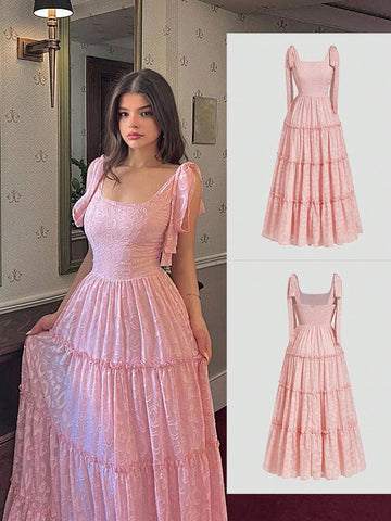 Step out in style with this Elegant Romantic Lady Dress, featuring a sleeveless design that’s perfect for warm days. The charming tie bow knot adds a flirty touch, while the cinched waist flatters your silhouette effortlessly. Whether you're headed to a garden party or a romantic date, this dress brings playful elegance to any occasion.