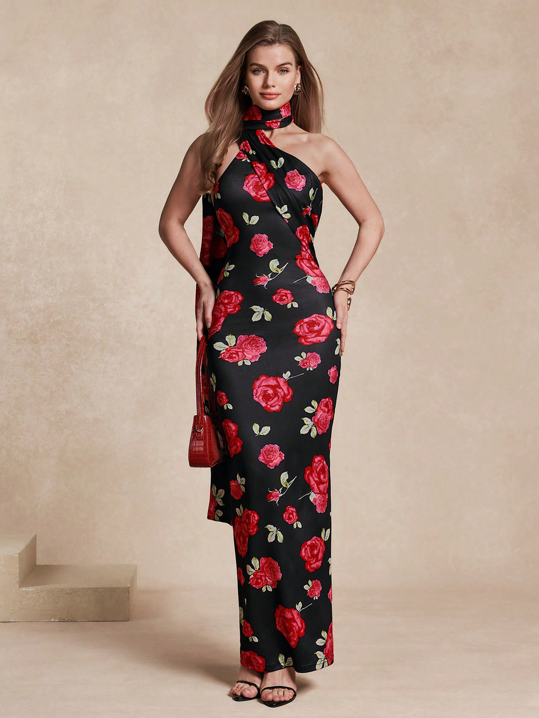 "Get ready to bloom in style with our Elegant Rose Flower Design Dress! This sophisticated floral fashion will add a touch of elegance to your wardrobe. The beautiful rose design will make you stand out in any crowd. Perfect for any occasion.