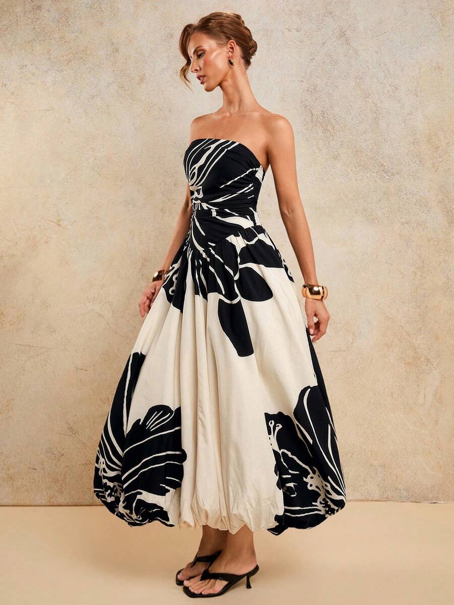 Step into charm with this Elegant Ruched Floral Print Dress, designed for banquets and beyond. Its delicate ruching flatters your silhouette, while the vibrant floral print adds a splash of seasonal delight. Perfectly suited for spring, summer, and autumn, it keeps you feeling fresh and fabulous all day long. Whether you're celebrating or just turning heads, this dress brings playful elegance wherever you go.