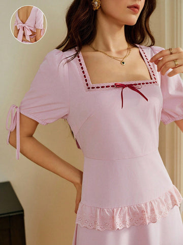 Make a statement in this stunning backless split dress that's equal parts daring and sophisticated. The delicate ruffled details add movement and charm, while the strategic cutouts create an alluring silhouette perfect for turning heads. Whether you're sipping tea with friends, attending a special event, or simply stepping out in style, this dress delivers effortless elegance with a playful twist. Versatile enough for various occasions yet bold enough to feel like your secret weapon for looking absolutely f