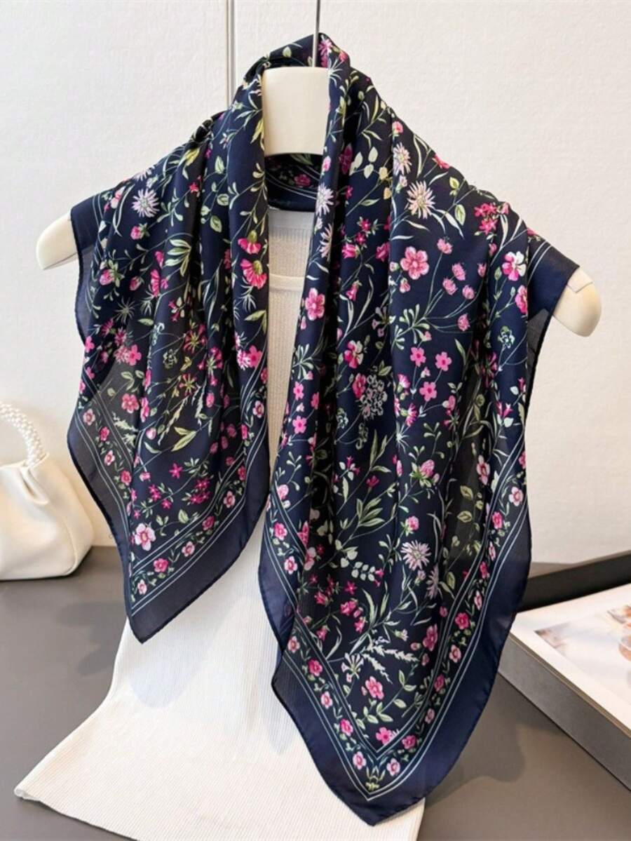 Elevate your accessory collection with this luxurious square silk scarf, crafted from premium satin for a smooth, lustrous finish. The elegant printed design adds sophistication to any outfit, while its versatile square shape makes it perfect for styling as a headband, neckerchief, or shoulder wrap. Whether you're dressing up for a special occasion or adding polish to everyday wear, this timeless piece transitions seamlessly from day to night. 