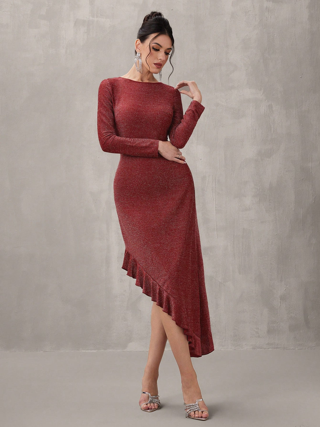 Make a statement at your next soirée in this show-stopping sequin patchwork gown! Featuring eye-catching ruffles and shimmering sequin panels, this dress transforms you into the belle of the ball. The patchwork design adds modern flair while the luxe fabrics catch every light on the dance floor. Whether you're celebrating autumn galas or winter galas, this gown delivers glamour with a playful twist. Perfect for those who dare to sparkle and shine at formal events and special occasions.