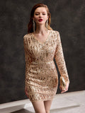 Turn heads at every soirée with this Elegant Sequin V-Neck Slim Fit Short Dress. Sparkling sequins catch the light as you move, while the flattering V-neck and slim fit hug your silhouette perfectly. Short and sweet, it’s the ultimate pick for a dazzling night out that’s all about fun and flair. Shine bright and dance the night away!